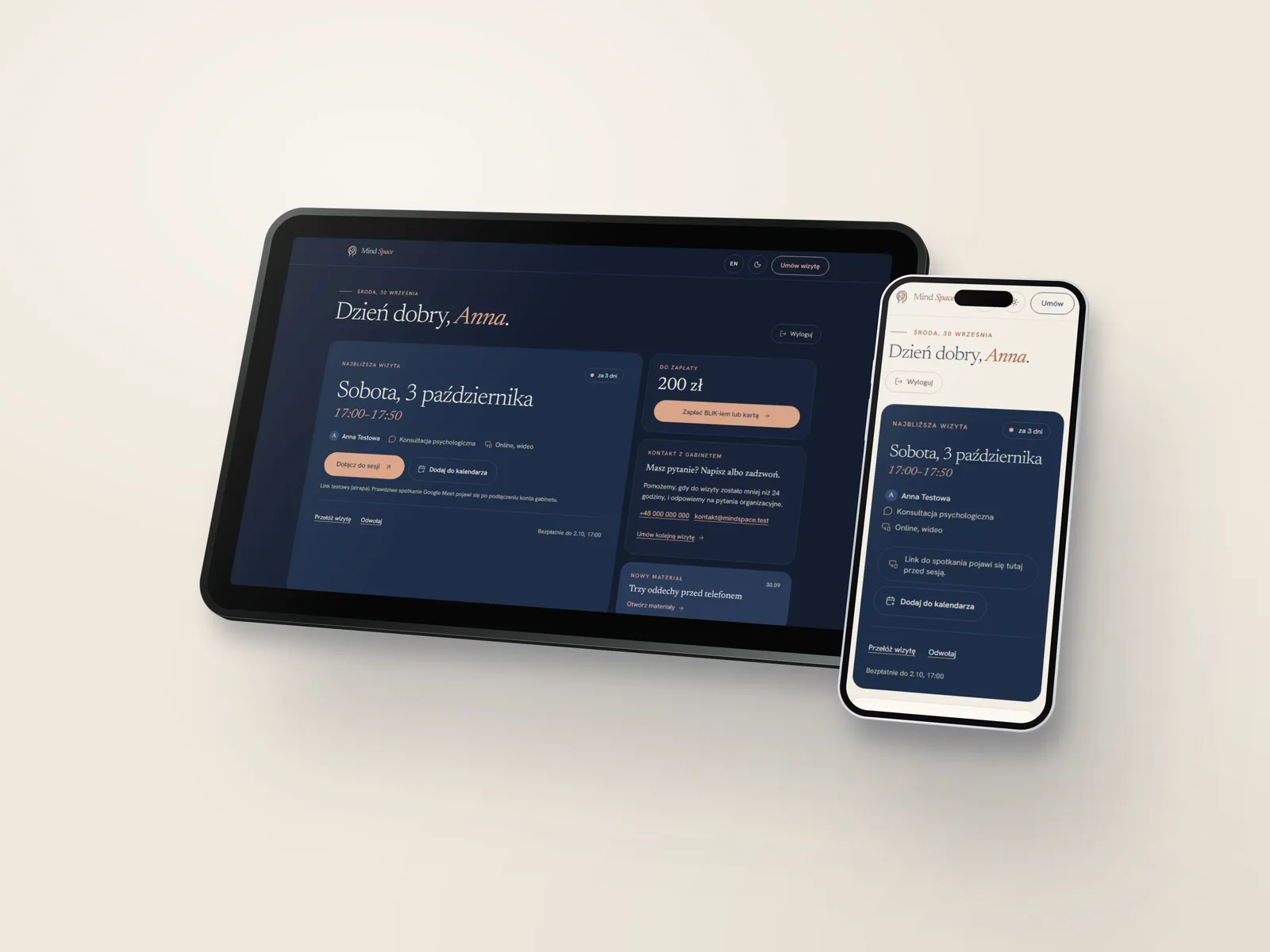 Payments and messages in the patient zone