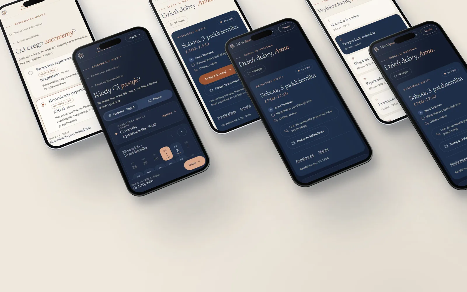 Mind Space screens on a phone in both modes